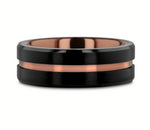 Flat Tungsten Ring with Expresso Grooved Center 