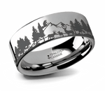 Forest Scene Ring with Animals and Trees - Tungsten  6mm - 10mm 