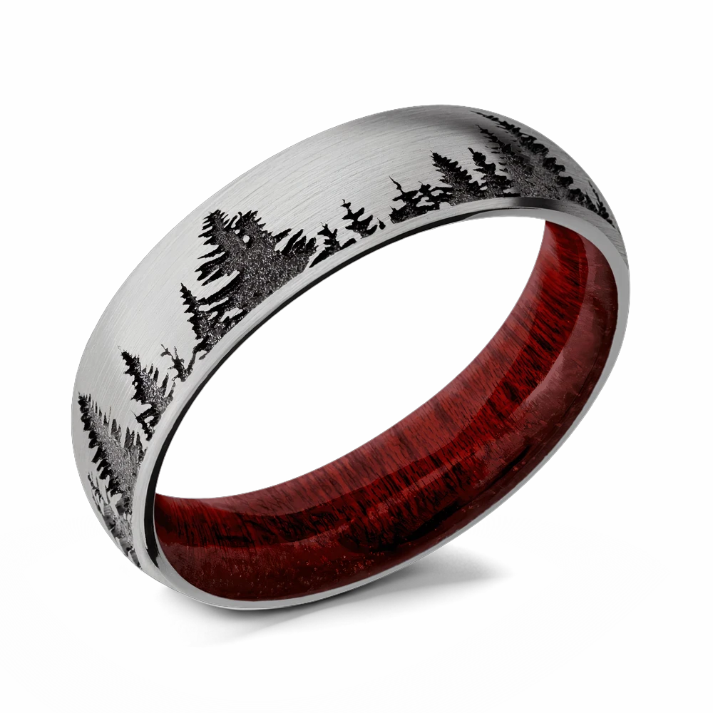 Forest Tree Ring with Bloodwood Sleeve 