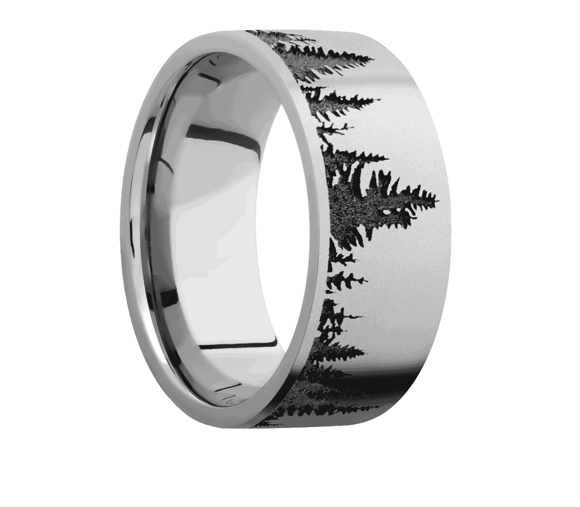 Forest Wedding Ring with Trees - 9mm 