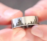 Forest Wedding Ring with Trees - 9mm 
