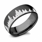 Forest Tree Line Ring - Zirconium 8mm 
