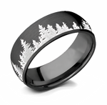 Forest Tree Line Ring - Zirconium 8mm 