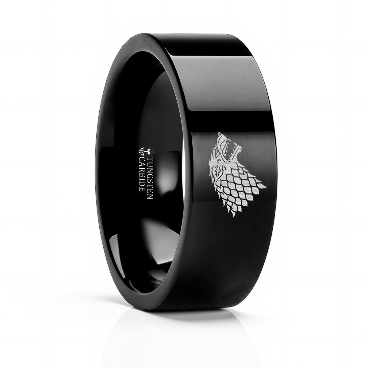 Game of Thrones Ring - Wolf Winter is Coming Black Tungsten - Camo Ever After