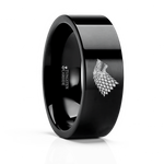 Game of Thrones Ring - Wolf Winter is Coming Black Tungsten - Camo Ever After