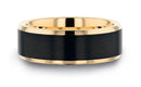 Gold Plated Tungsten Ring with Brushed Black Center - Camo Ever After