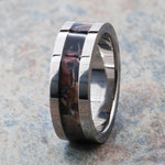 Natural Leaf Camo Ring Flat 8mm  - Moonlight Shadow 