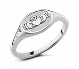 cobalt claddagh signet ring