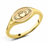 gold claddagh signet ring
