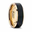 Gold Plated Tungsten Ring with Brushed Black Center 