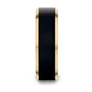 Gold Plated Tungsten Ring with Brushed Black Center 