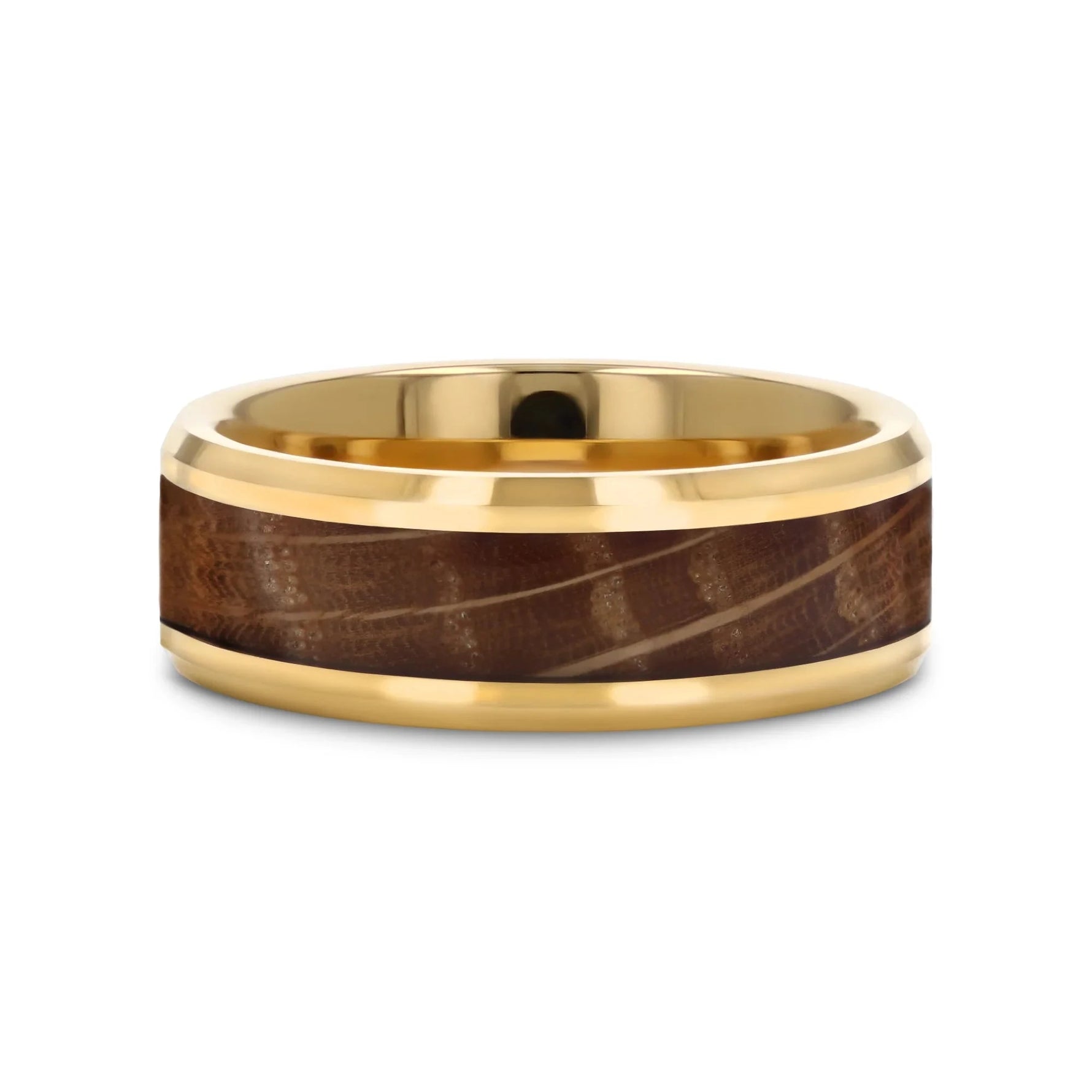 Gold Plated Tungsten Whiskey Barrel Ring 