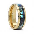 Gold Plated Tungsten with Mother of Pearl - 8mm 