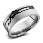Gun Pattern Hunting Ring - Titanium 8mm 