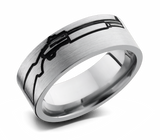 Gun Pattern Hunting Ring - Titanium 8mm 