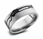 Gun Pattern Hunting Ring - Titanium 8mm 