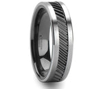 Gear Teeth Pattern Ceramic & Tungsten Ring 