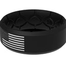 American Flag Silicone Ring - Black and White 
