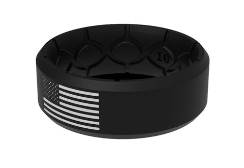 American Flag Silicone Ring - Black and White
