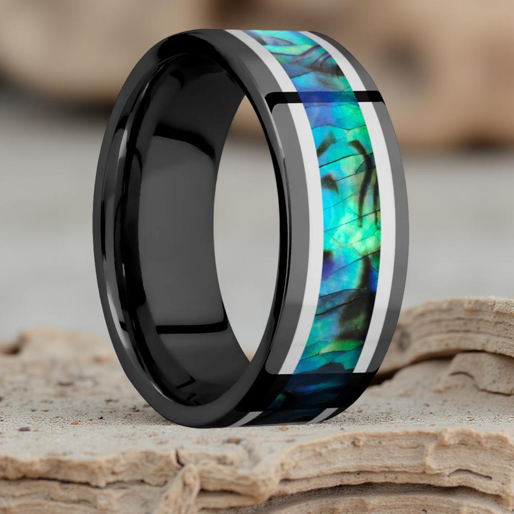 Abalone shell ring