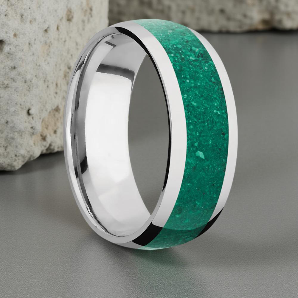 Malachite Ring - Titanium Domed 