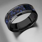 Mens Tiger Eye Ring – 8mm Zirconium & Blue Tiger Eye 