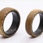 Whiskey Barrel Ring with Carbon Fiber Sleeve 