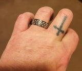 Golf Ball Pattern Ring - Titanium 8mm 