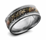 King's Mountain Camo Ring in Damascus Steel 9mm 