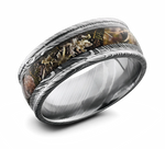 King's Mountain Camo Ring in Damascus Steel 9mm 