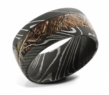 King's Woodland Camo Ring - Damascus Steel 10mm 