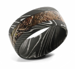 King's Woodland Camo Ring - Damascus Steel 10mm 