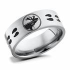 Laser Carved Elk Target and Tracks Ring 8mm - Camo Ever After