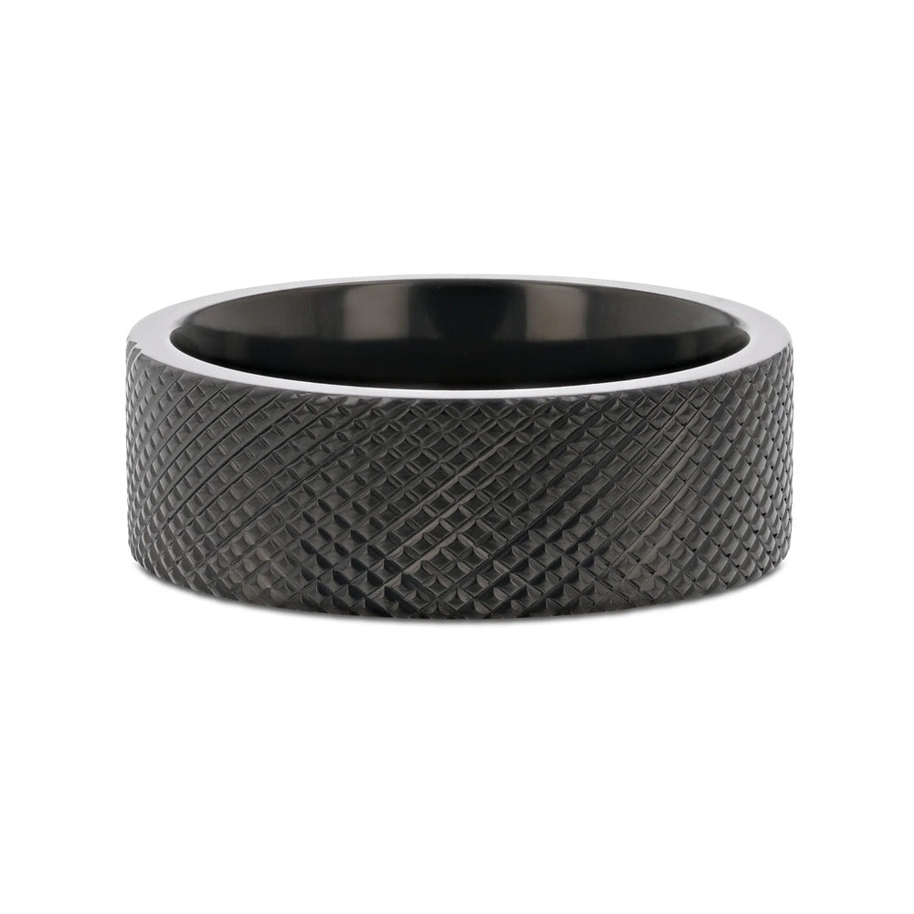 Knurled Ring in Black Titanium 