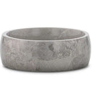 Domed Titanium Ring with Meteorite Pattern 