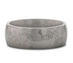 Domed Titanium Ring with Meteorite Pattern 