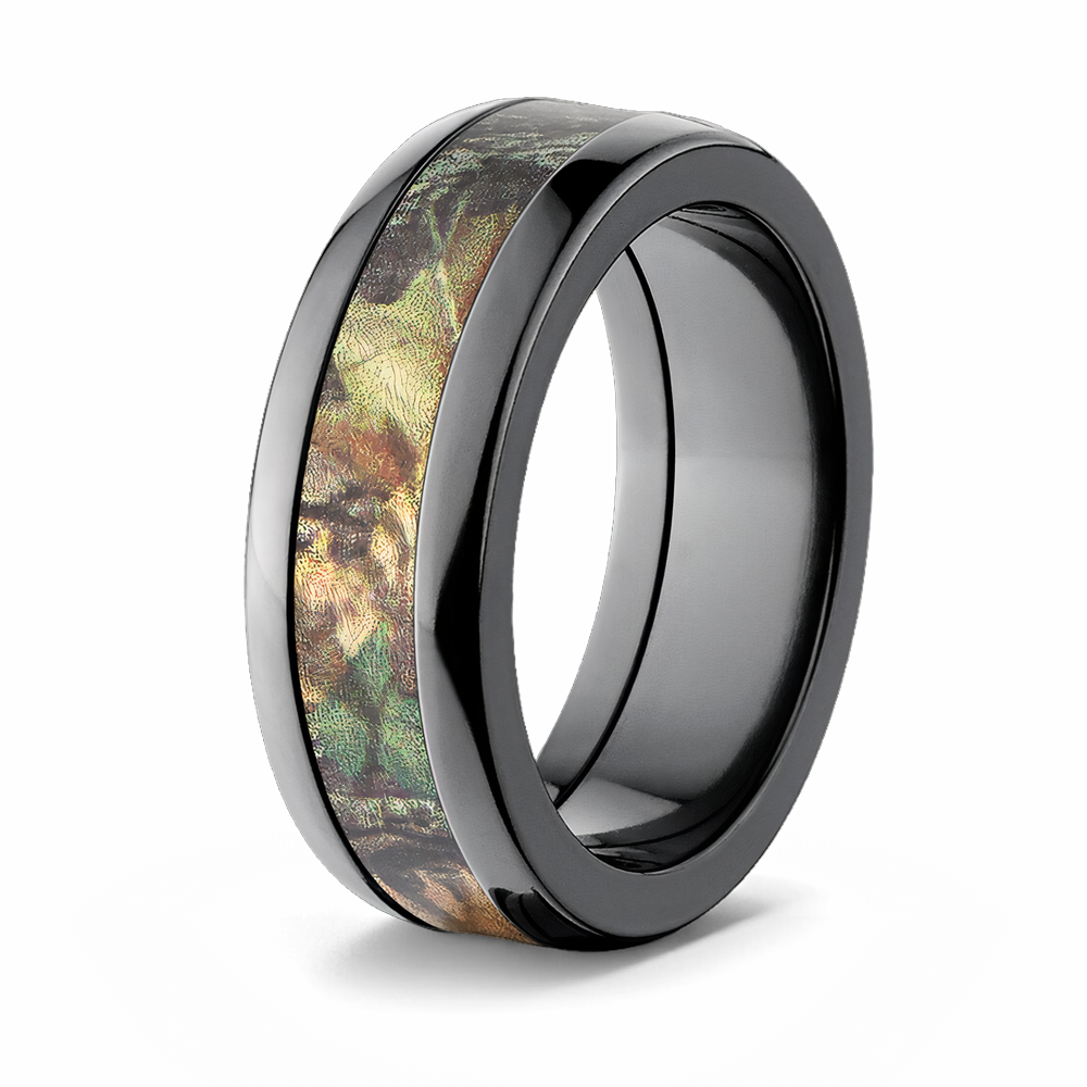 Mossy Oak 8mm Ring in Black - Pick Your Pattern 