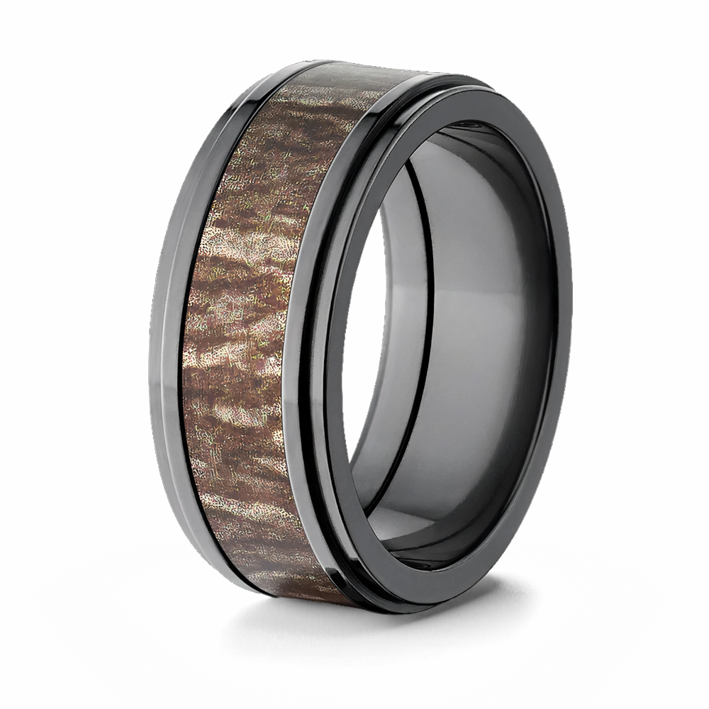 Mossy Oak Ring - Raised Center 9mm Black, Pick Pattern 