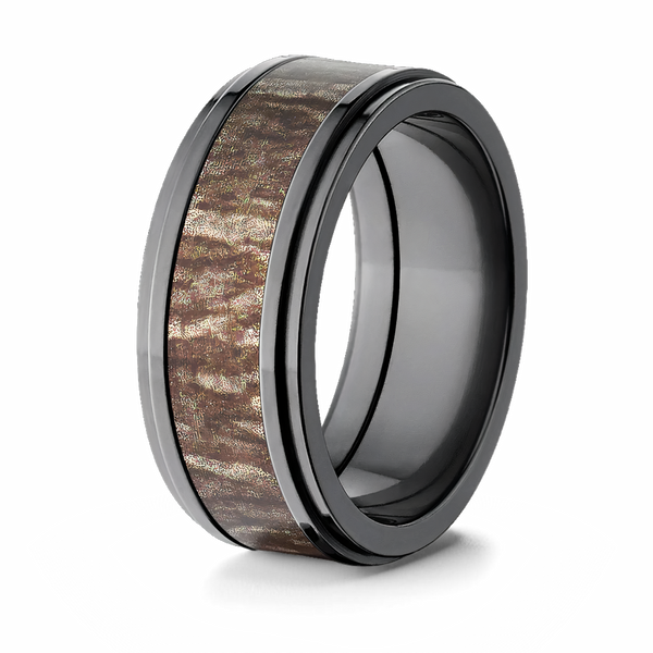 Mossy Oak Ring - Raised Center 9mm Black, Pick Pattern 