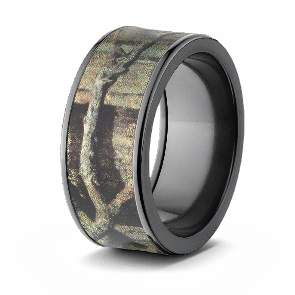 Mossy Oak Break Up Infinity Black Camo Ring - 10mm 