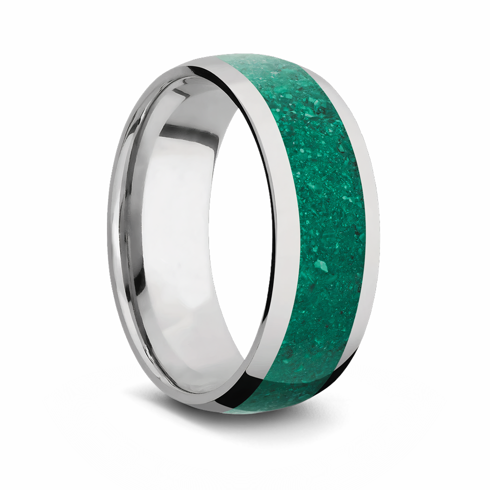 Malachite Ring - Titanium Domed 
