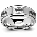 Mens Batman Ring - Tungsten 8mm Spinning Band 