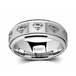 Superman Ring with Spinning Symbol - Tungsten 8mm 