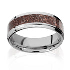 Mixed Color Dinosaur Bone Wedding Band - Cobalt 7mm 