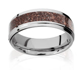 Mixed Color Dinosaur Bone Wedding Band - Cobalt 7mm 
