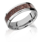 Mixed Color Dinosaur Bone Wedding Band - Cobalt 7mm 