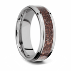 Mixed Color Dinosaur Bone Wedding Band - Cobalt 7mm 