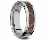 Mixed Color Dinosaur Bone Wedding Band - Cobalt 7mm 