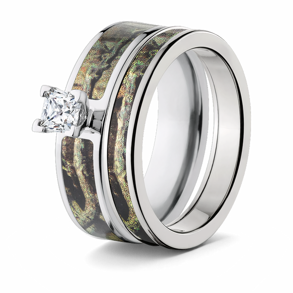 Mossy Oak Breakup Infinity Camo Ring Set for Her 