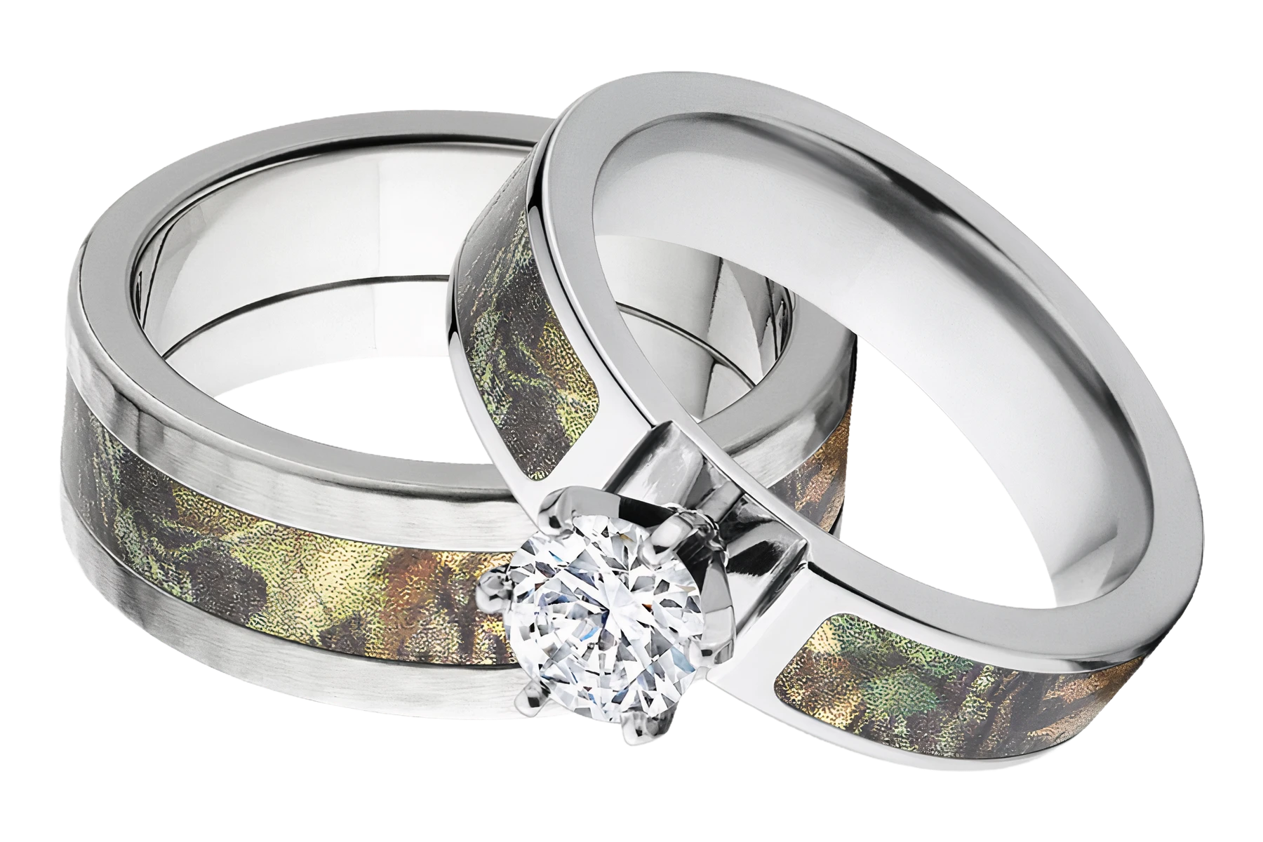 Mossy Oak Camo Ring Set for Him and Her - New Breakup 